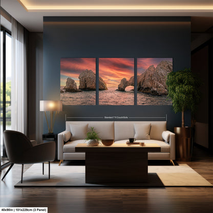 a living room filled with furniture and a painting on the wall