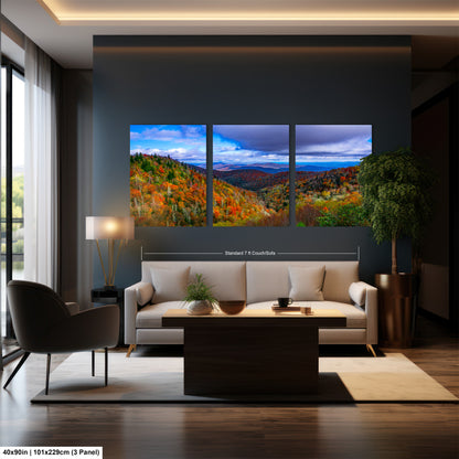 a living room filled with furniture and a painting on the wall