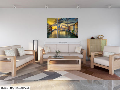 a living room filled with furniture and a painting on the wall