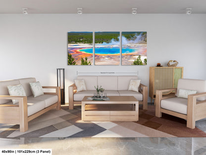 a living room filled with furniture and a painting on the wall