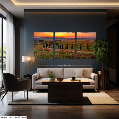a living room filled with furniture and a painting on the wall