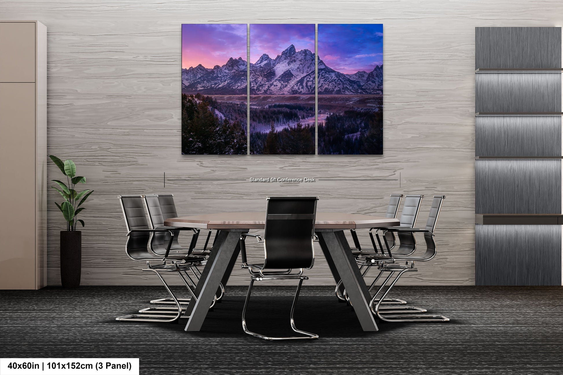 a dining room with a table and chairs
