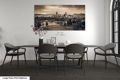 a black and white photo of a dining room table