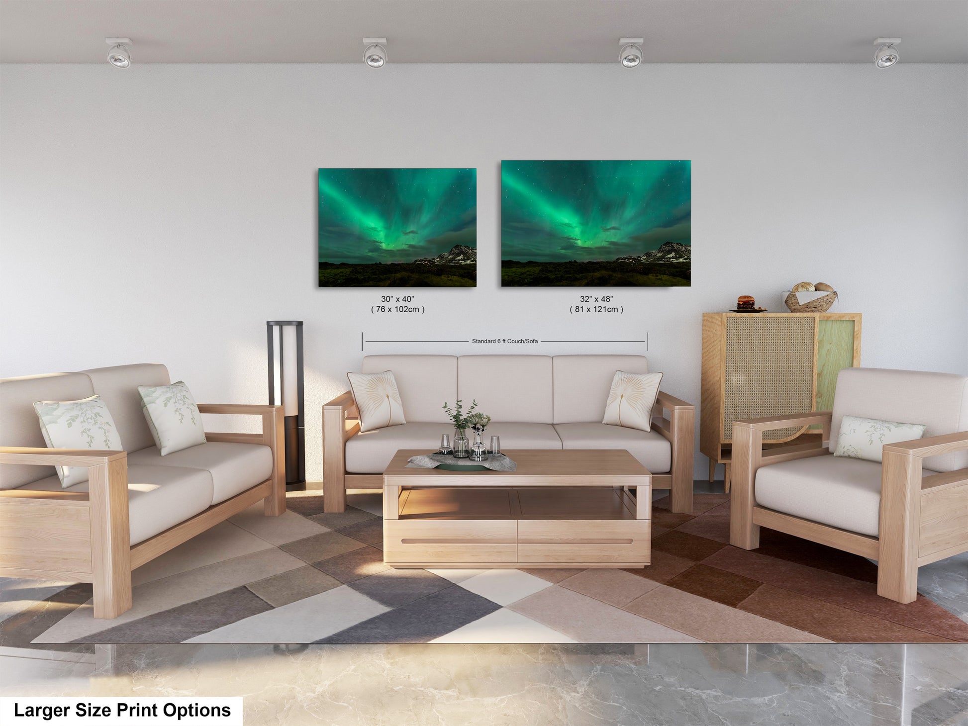 a living room with two couches and a coffee table