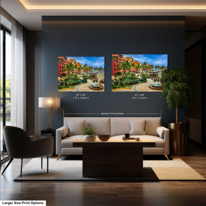 a living room filled with furniture and a painting on the wall