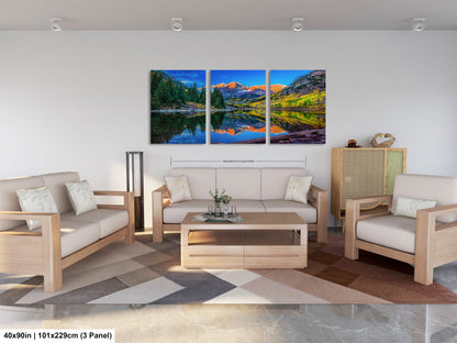 a living room filled with furniture and a painting on the wall