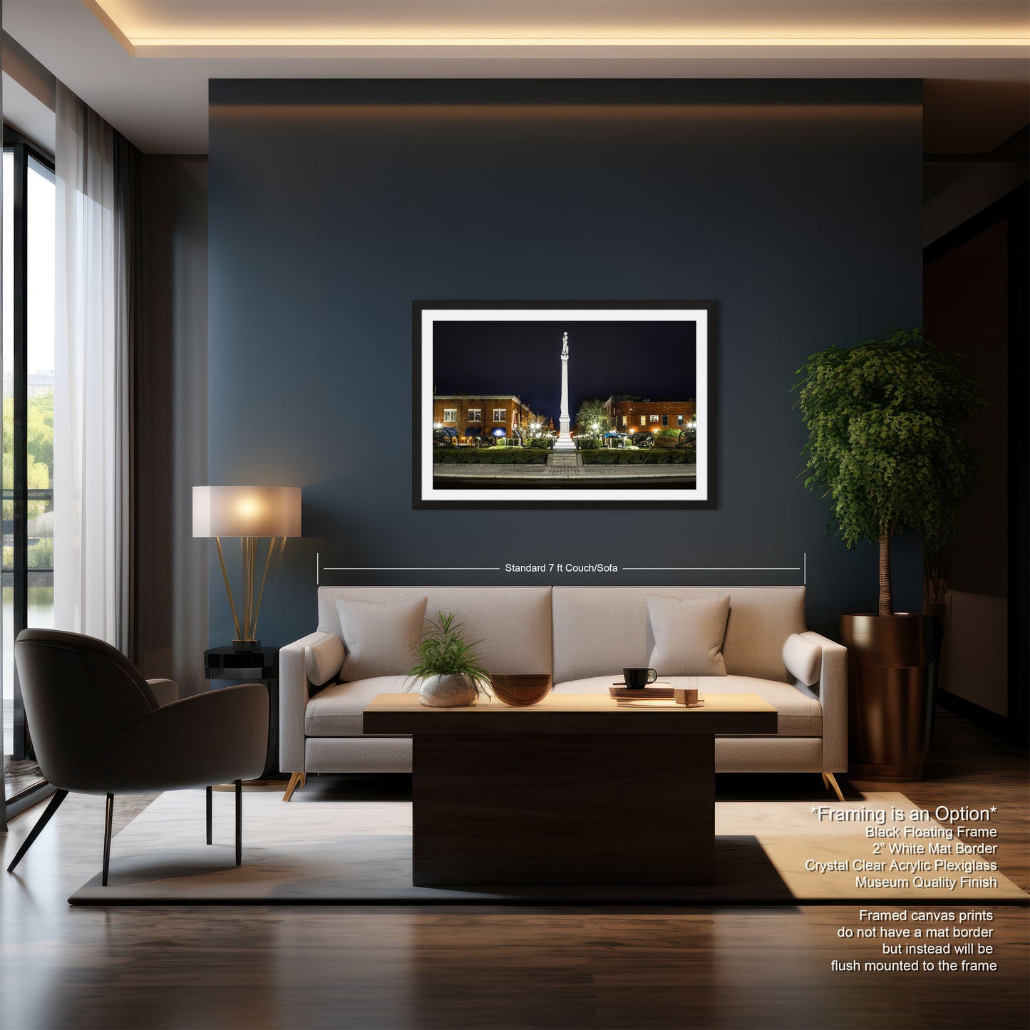 a living room with a couch a chair and a table