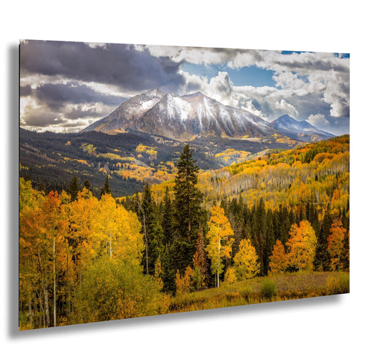 a view of a mountain range with trees in the foreground