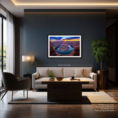 a living room with a couch and a painting on the wall