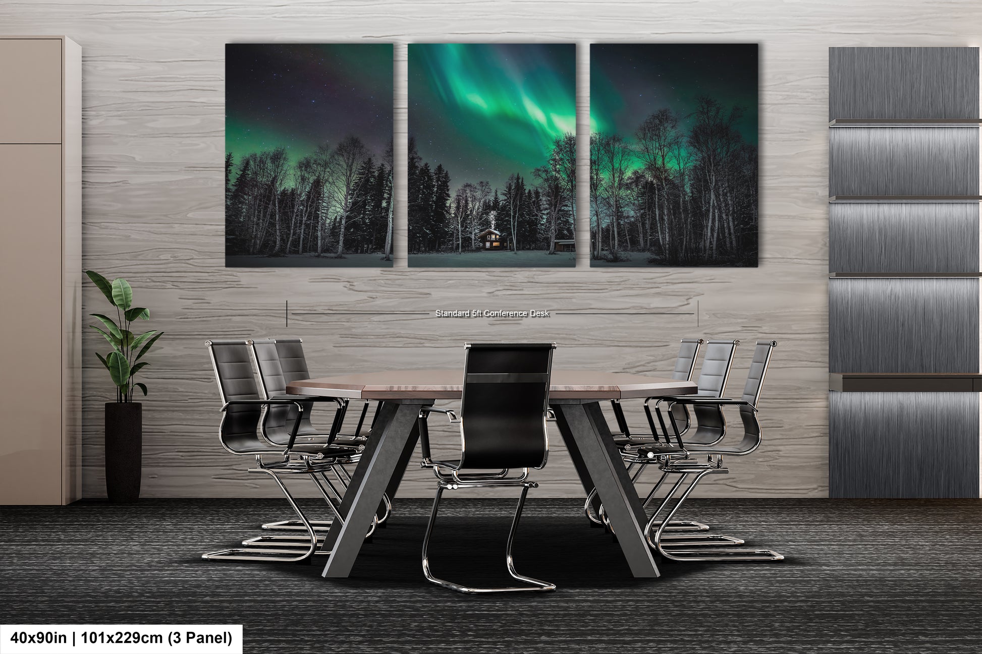 a dining room with a table and chairs