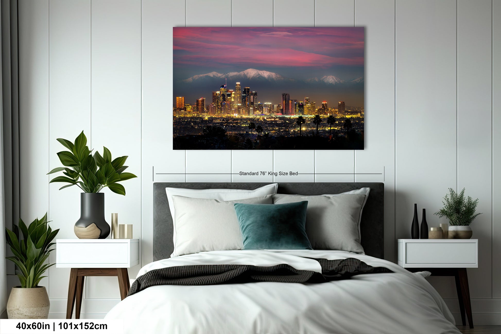a picture of a city at night taken from a bedroom