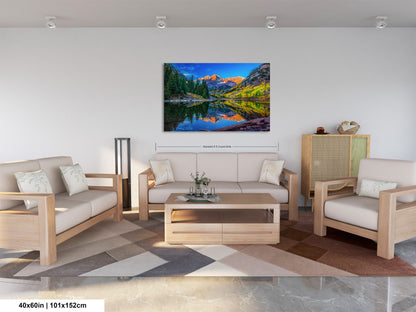 a living room filled with furniture and a painting on the wall