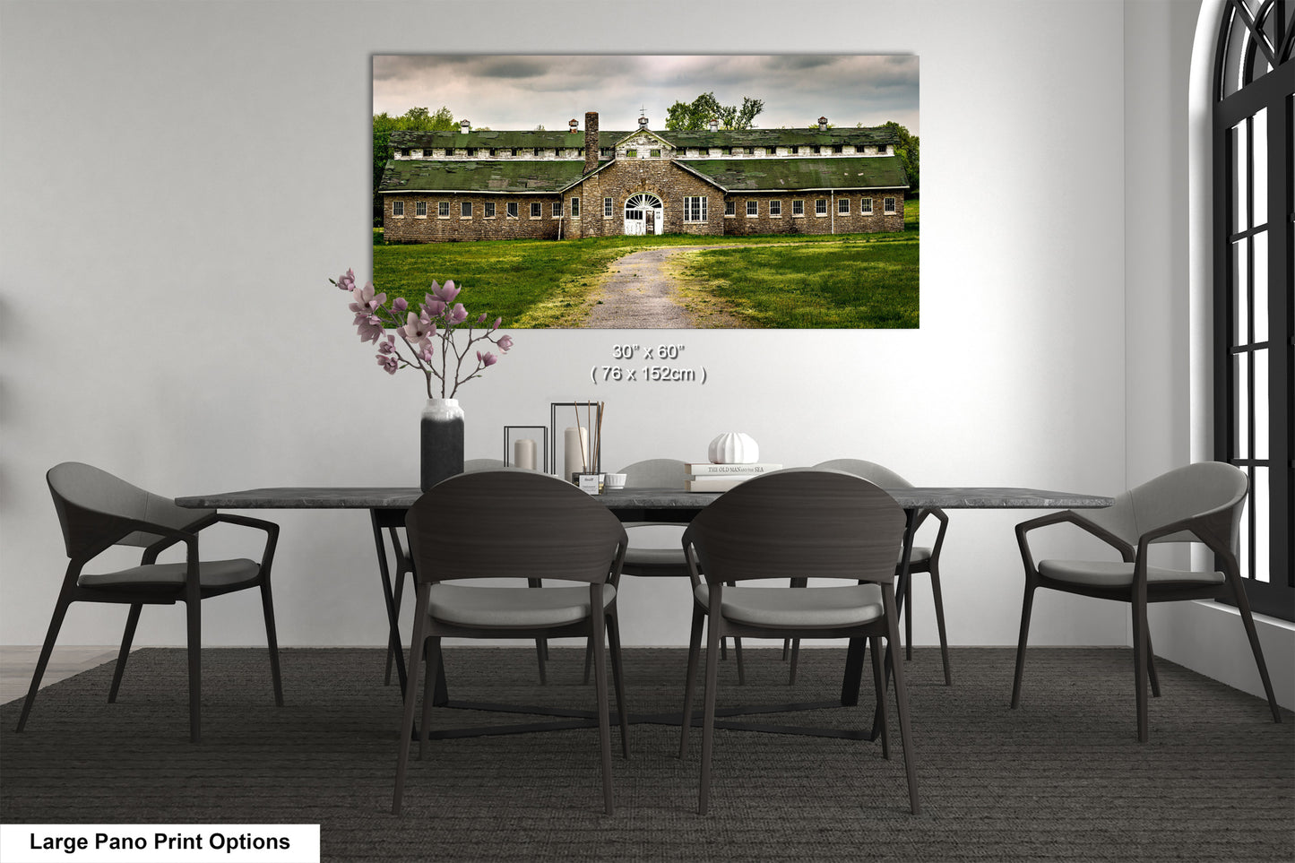 a dining room with a table and chairs