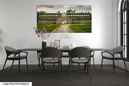 a dining room with a table and chairs