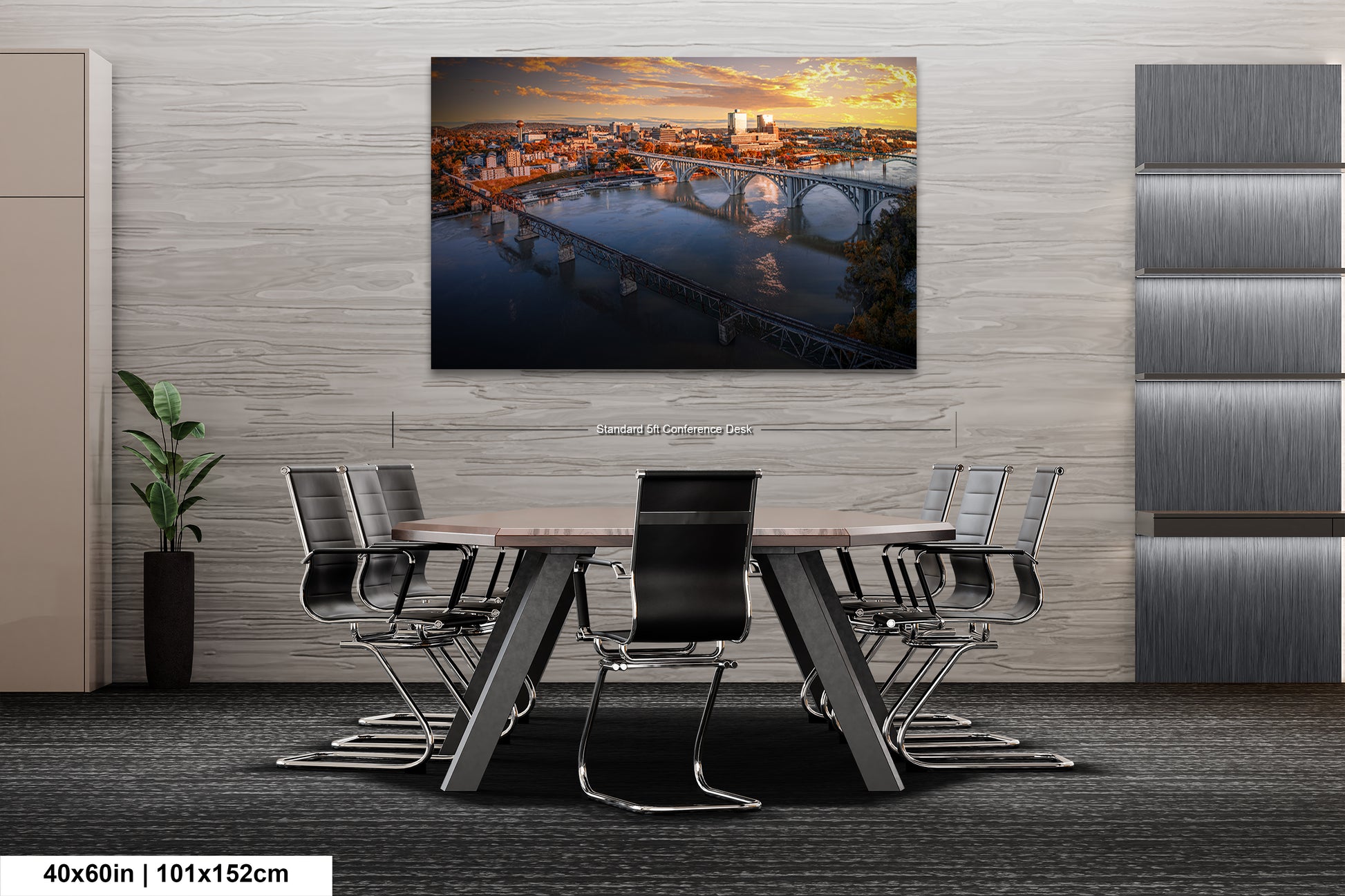 a painting of a bridge over a river