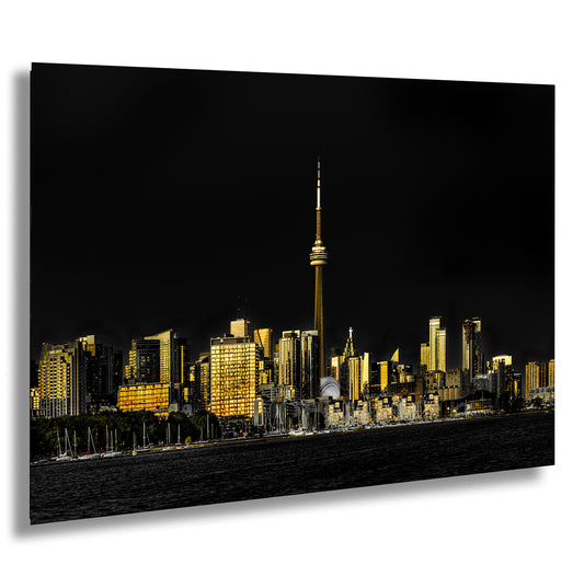 a black and white photo of a city at night