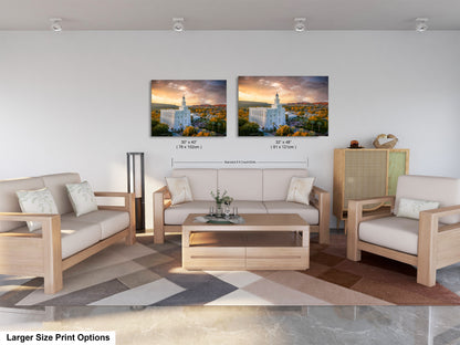 a living room filled with furniture and a painting on the wall