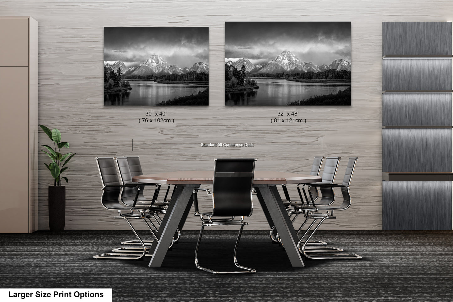 a black and white photo of a table and chairs