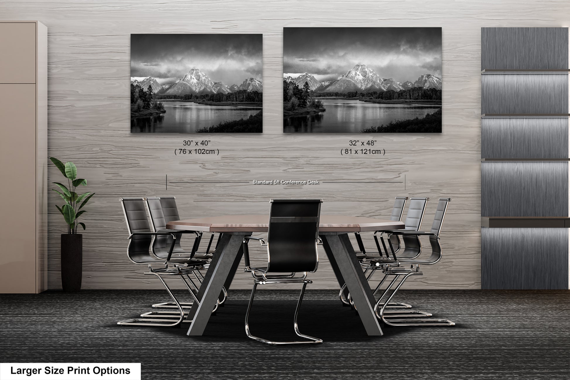 a black and white photo of a table and chairs