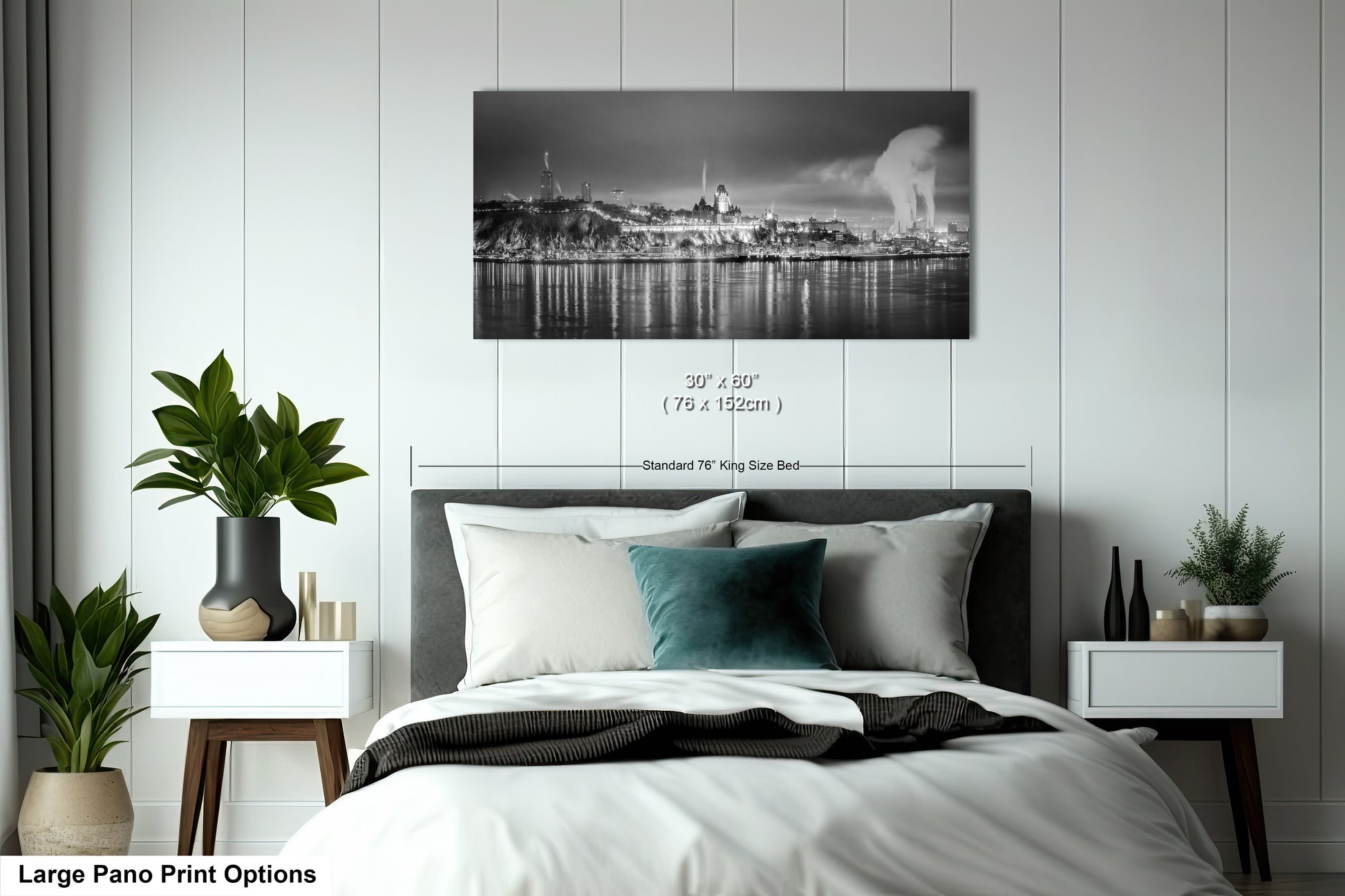a black and white photo of a bedroom