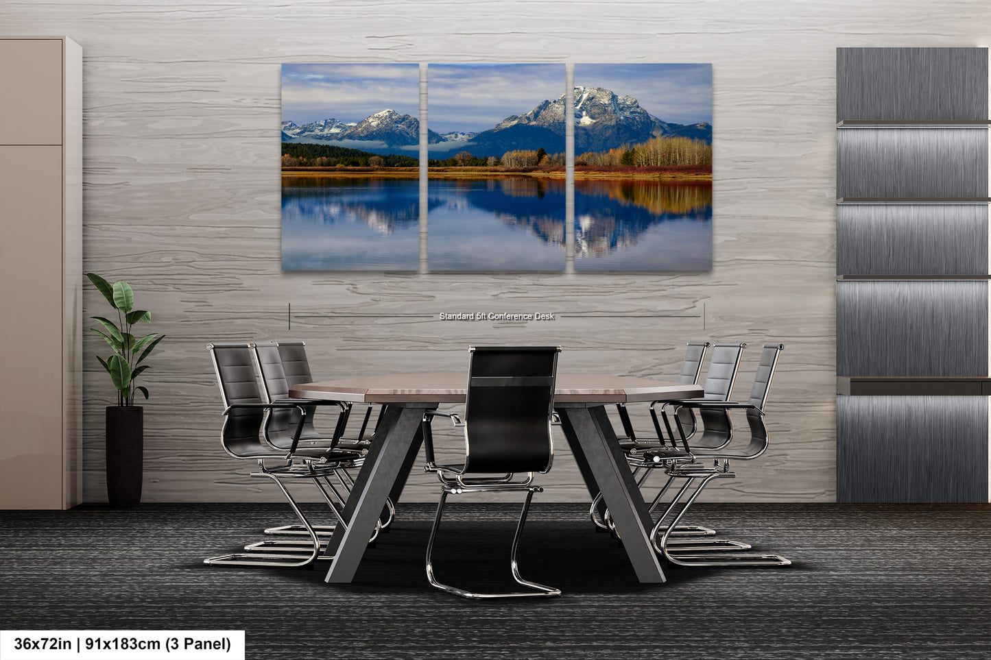 a dining room with a table and chairs