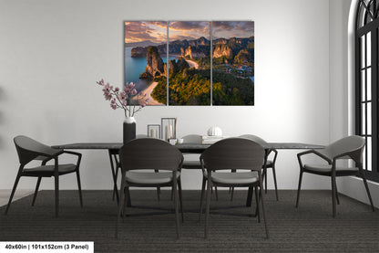 a dining room with a table and chairs