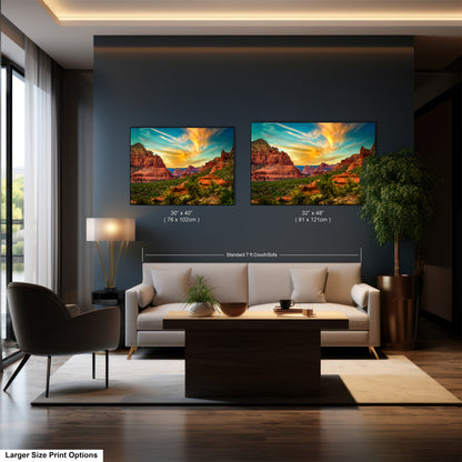 a living room filled with furniture and a painting on the wall