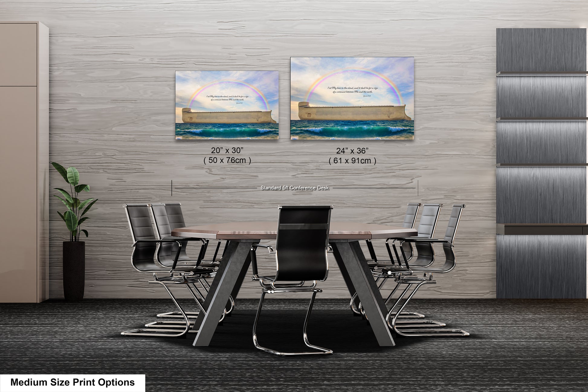 a dining room table with chairs next to a wall