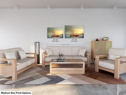 a living room filled with furniture and a painting on the wall