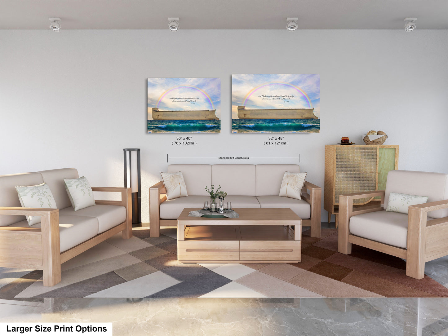 a living room with two couches and a coffee table