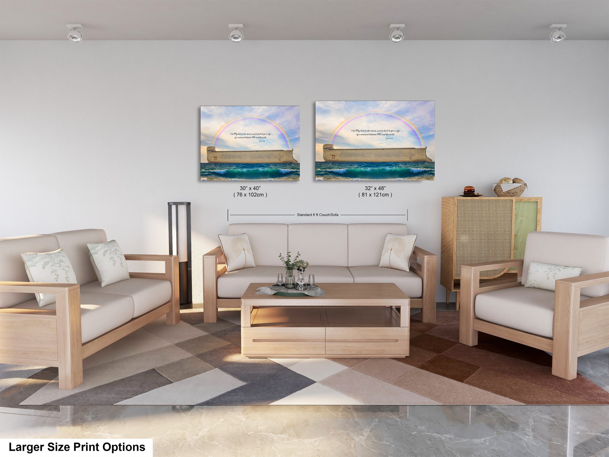 a living room with two couches and a coffee table
