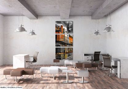 a room filled with lots of furniture and a painting on the wall
