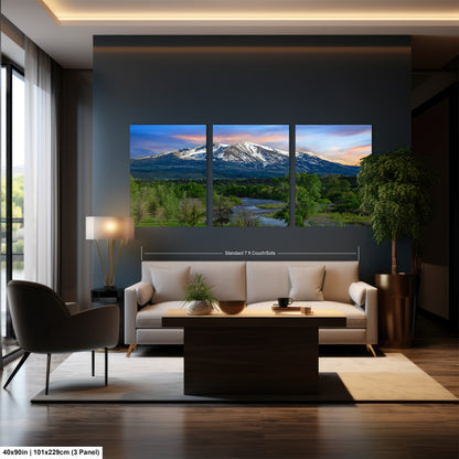 a living room filled with furniture and a large window