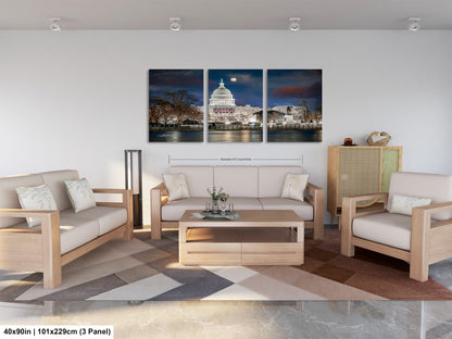 a living room filled with furniture and a painting on the wall