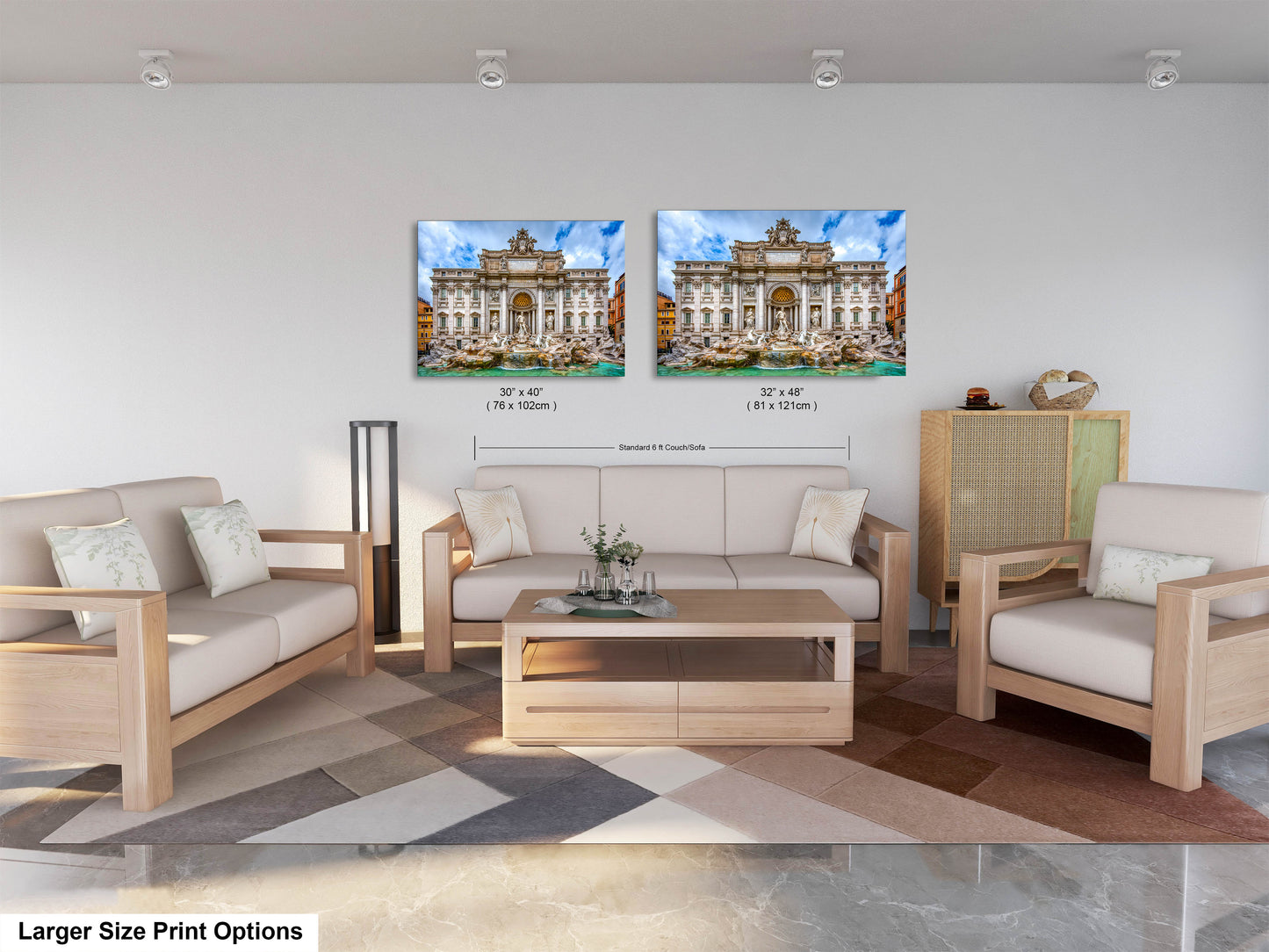 a living room with two couches and a coffee table