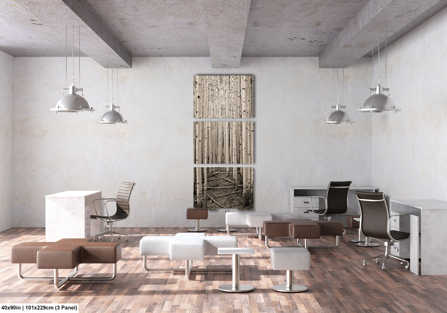 a room with a lot of chairs and desks