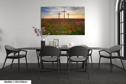 a room with a table and chairs and a painting on the wall
