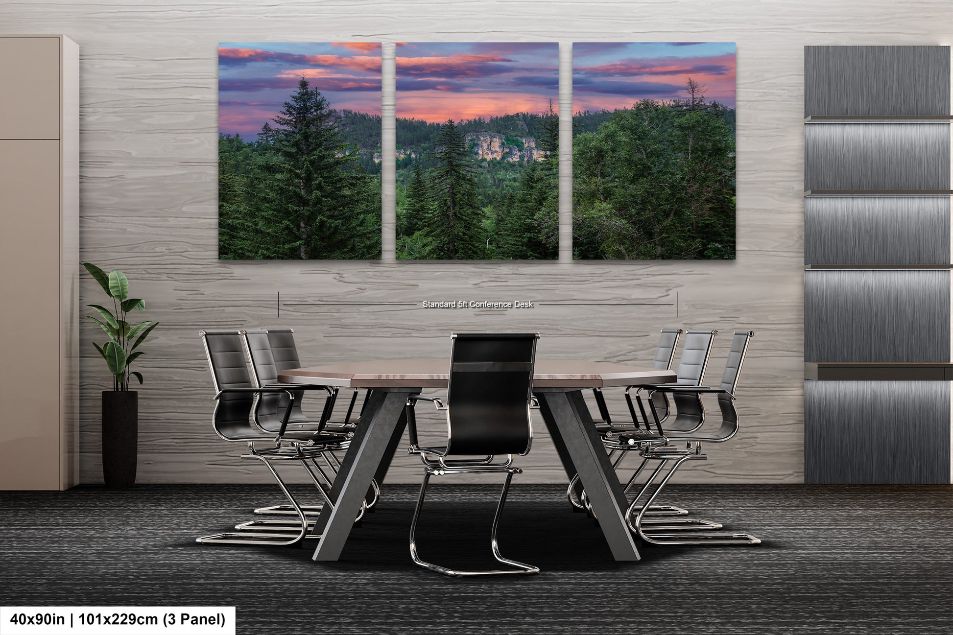 a dining room with a table and chairs