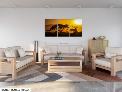 a living room filled with furniture and a painting on the wall