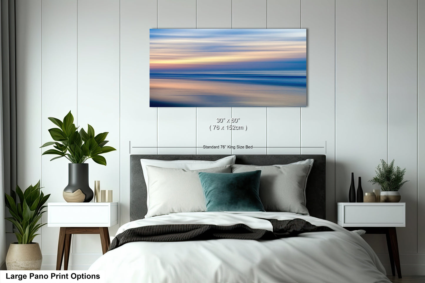 a bedroom scene with focus on the bed