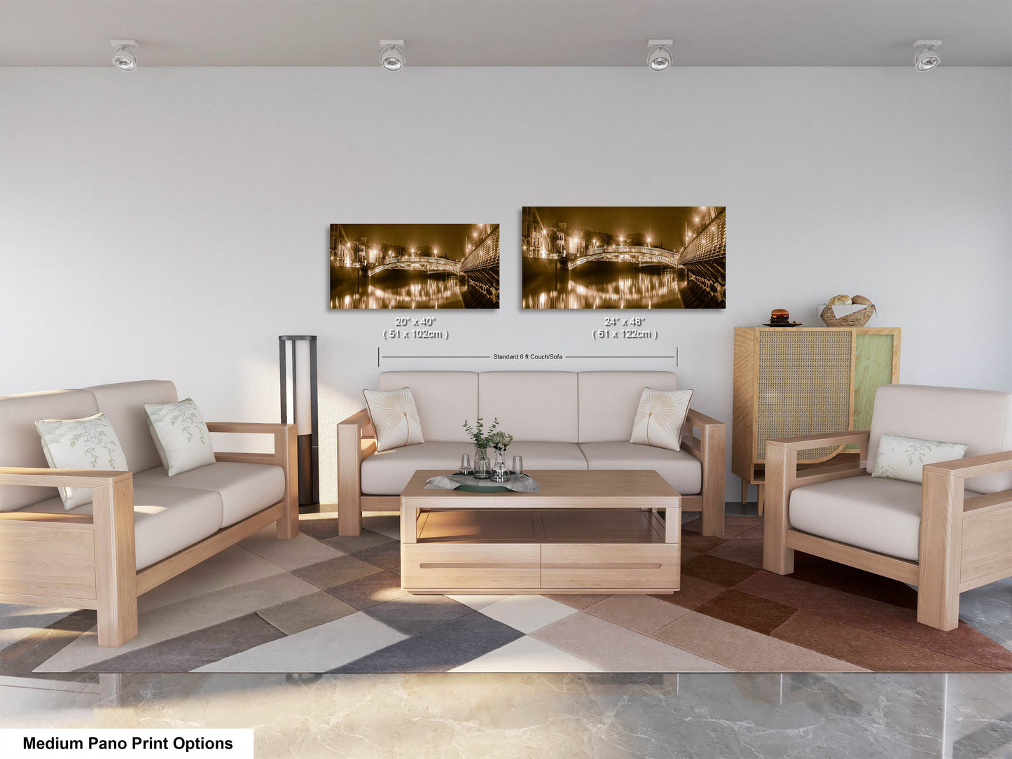 a living room with two couches and a coffee table