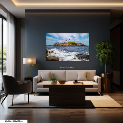 a living room with a big screen tv on the wall