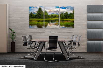 a dining room with a table and chairs