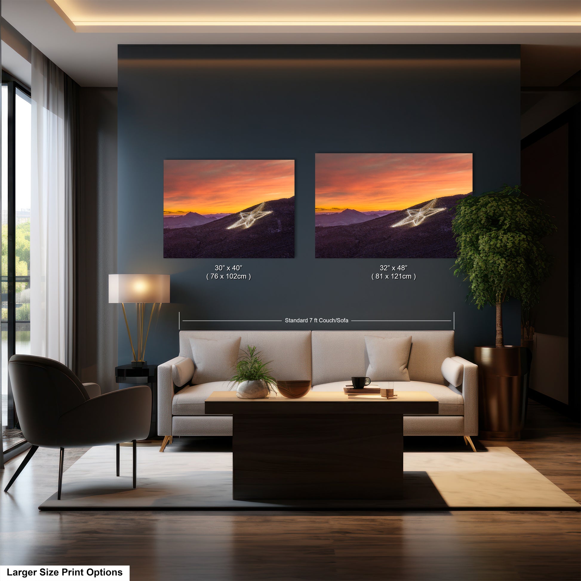 a living room filled with furniture and a large window
