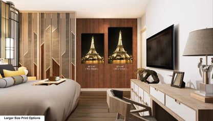 a hotel room with a bed, desk and television