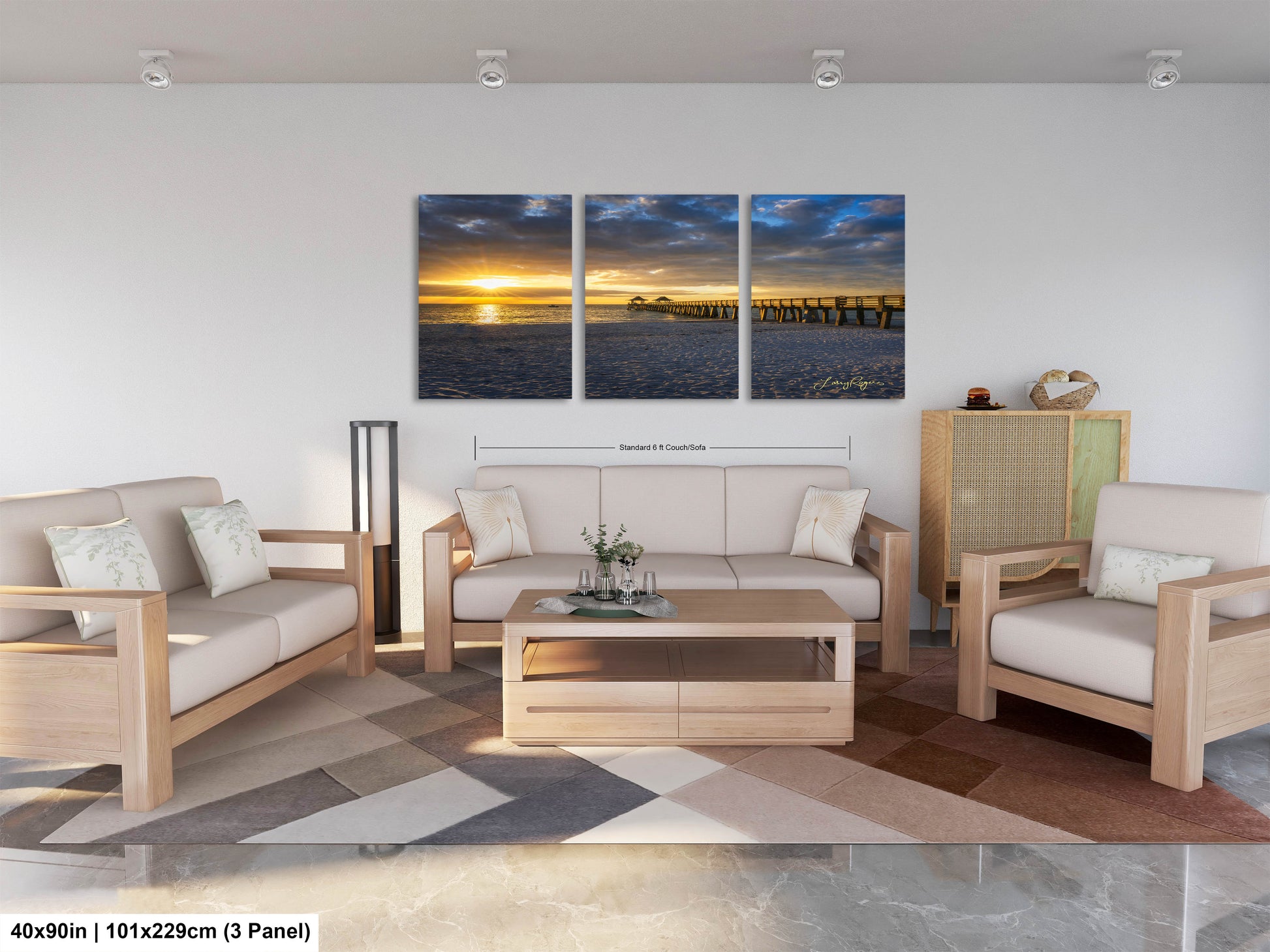 a living room with two couches and a coffee table