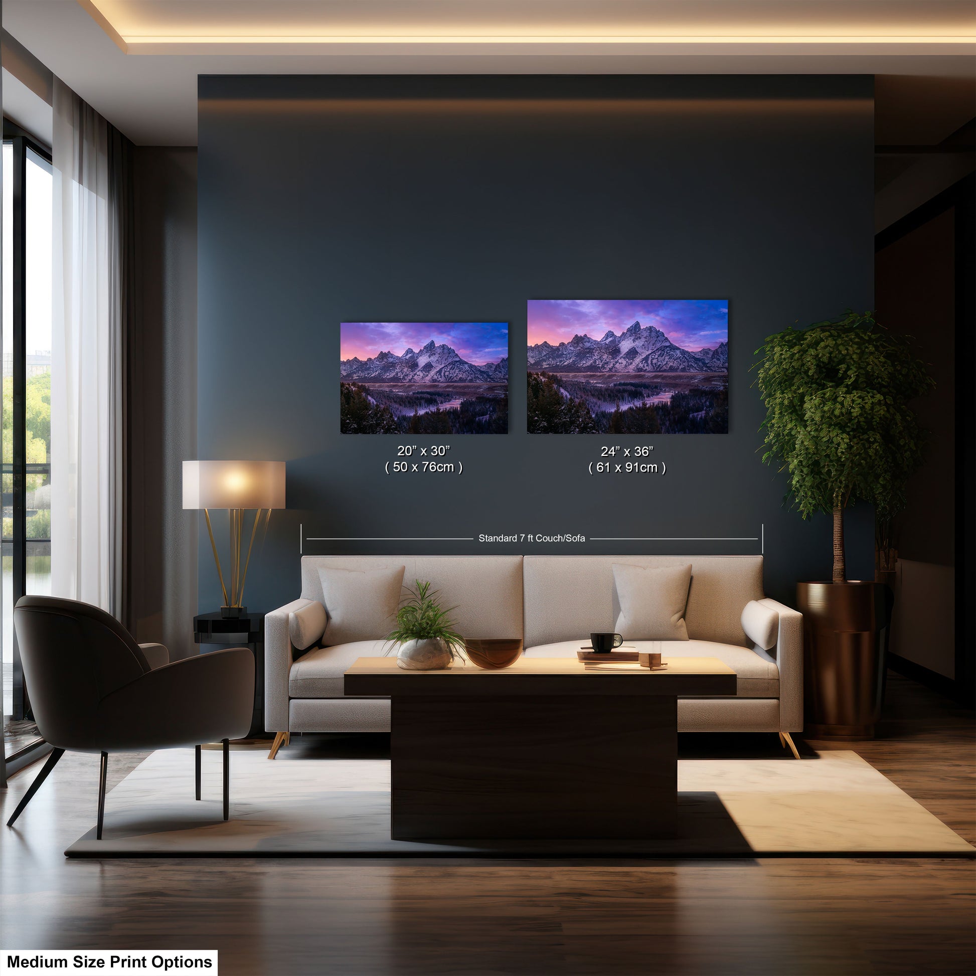 a living room filled with furniture and a large window