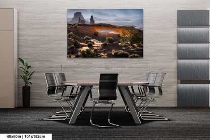 a dining room with a table and chairs