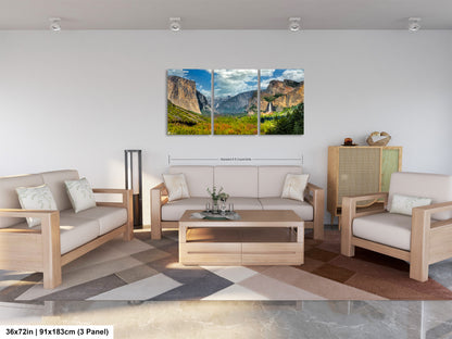 a living room filled with furniture and a painting on the wall