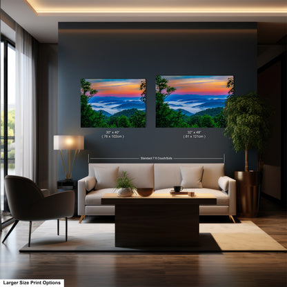 a living room filled with furniture and a painting on the wall